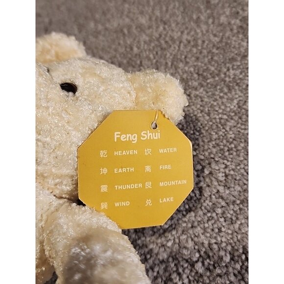 VINTAGE 9" FENG SHUI WHITE PLUSH BEAR W/ TAGS - Picture 4 of 8